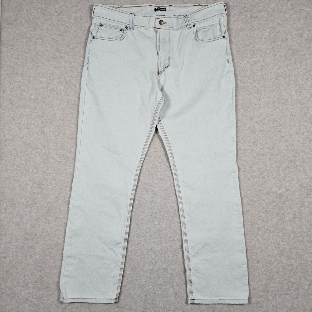 Origin Maine (Men's 38x32) Light Wash Blue Denim Jeans Straight Leg USA Made